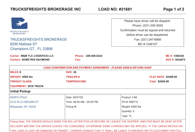manage logistics, dispatch, data entry, and customer service tasks efficiently
